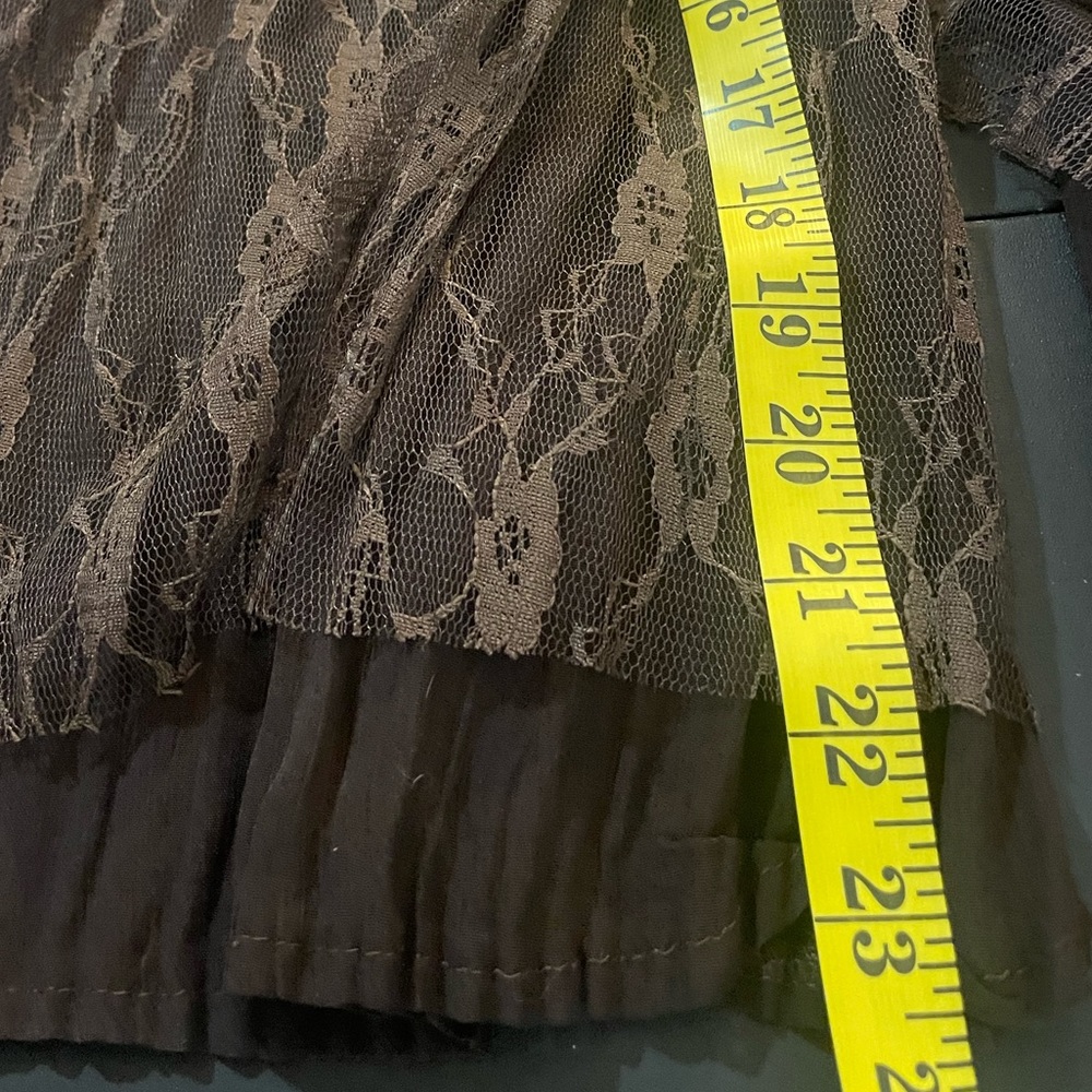 Pretty Angel Brown Pleated Wide Leg,Lace bottom Pants,Medium, NWT - Picture 10 of 14